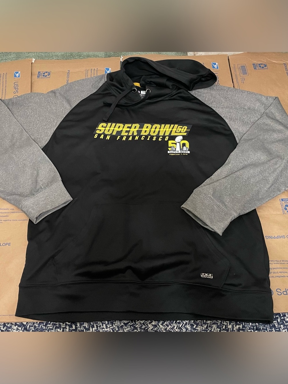 Men's Super Bowl 50 Black & Gray Pullover Hoodie